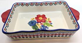 2918dmt Pioneer Woman The Stoneware Casserole Dish Pan Pot Floral With Handles