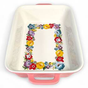3315dmt Pioneer Woman The Sweet Romance Pink Rectangular Ceramic Baking Dish 7 Inch X 10 3