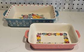 Pioneer Woman 445025498471 Set Of 2 The Fancy Flourish Ceramic Baker Casserole Dishes Pioneer Woman 445025498471 Set Of 2 The Fancy Flourish Ceramic Baker Casserole Dishes