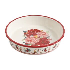 Pwd096881814681 Pioneer Woman Christmas Cheerful Rose Pecan Pie Recipe 9.06inch Deep Dish Pan