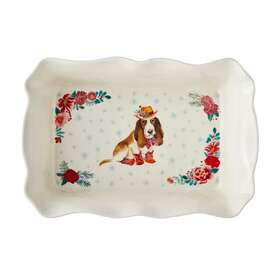 Pwd3007796141al Pioneer Woman Holiday Baker Merry Meadows Rectangular Ruffle Top Ceramic Floral