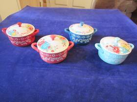 Pwd3968818141on Pioneer Woman Fancy Flourish Mini Casserole Dish Lid Cocotte Set Floral Dt4