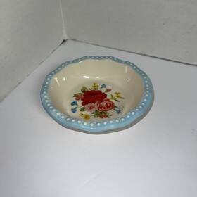 Pws096881814331 Pioneer Woman Sweet Rose 5.5 Inch Mini Casserole Pie Pan Set Lt. Blue Stoneware