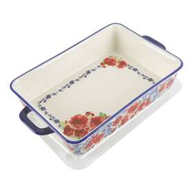 Pws196881814326 Pioneer Woman The Heritage Floral Ceramic Baker With Lid- Free Delivery