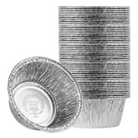 Plasticpro 684758144027 4.5ftft Inch Round Tin Foil Pans Disposable Aluminum Freezer And Oven Safe Pack Of 5