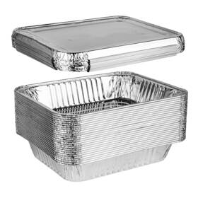 Plasticpro 741718782177 Disposable 9 X 13 Aluminum Foil Pans With Lids Half Size Deep Stea