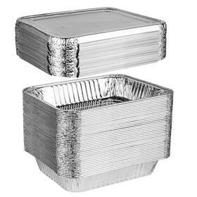 Plasticpro 741718782184 9 X 13 Aluminum Foil Pans Lids Half Size Deep Steam Table Bakeware - Cookware Pe