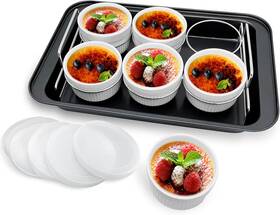 Plsfit 313092566591 Ramekins Set With 6 Silicone Lids Mothers Day Gifts Creme Brulee Making