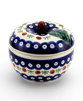 Polish Pottery Market 907154621400 Apple Baker By Zaklady Boleslawiec - Handcrafted Stoneware