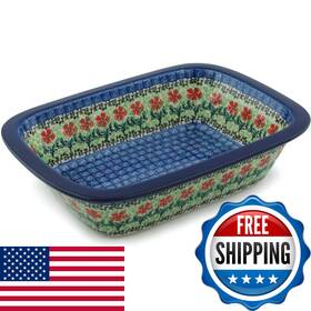 B06xdf796y Polmedia Polish Pottery Baker - Rectangular Grip Lip