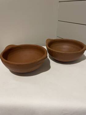 Pomaireware 891372001234 Chilean Chile Clay Earthenware Handmade 2 Small Baking Bowls