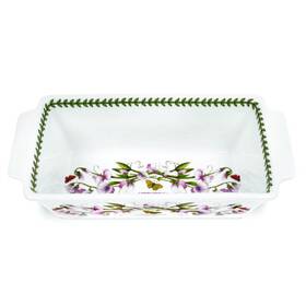1000393536 Portmeirion Botanic Garden 11.75 Inch X 5.75 Meatloaf Dish Sweet Pea Motif Fine
