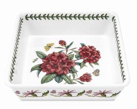 514027 Portmeirion Botanic Garden 10 Inch Square Baking Dish Rhododendron Motif Durable Porcelain Bakin