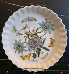 6742 Portmeirion The Botanic Garden England Scalloped Edge Round Pie Dish 11 Inch X 1.75
