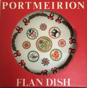 77015 Portmeirion Spirit Of Christmas Fluted Flan Dish 10.5 Made In England 1983 New