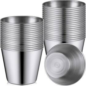 We-potchen-264954 Potchen 100 Pieces 1.5 Oz Metal Ramekins Dipping Sauce Cups Stainless Steel Condiment