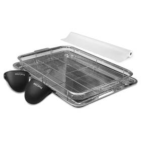 Procrisp 199874357478 Air Fryer Basket For Oven With Pair Mini Gloves And Parchment Papers Sta
