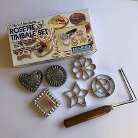 Gcs-7 Progressive International Rosette And Timbale Set 1996 Scandinavian 7 Pcs Heart Star Wheel Interchangeable