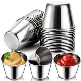 Pu-saucecups-ss-2s30p Pumtus 30 Pack Metal Sauce Cups 2.5 Oz And 1.5 Stainless Steel Ramekin Condiment D Pu-saucecups-ss-2s30p Pumtus 30 Pack Metal Sauce Cups 2.5 Oz And 1.5 Stainless Steel Ramekin Condiment D