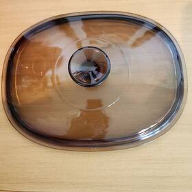 Pyrex 1-1/2c Dc 1- 1/2 C Brown Oval Glass Lid For Corning French Bisque Only Pyrex 1-1/2c Dc 1- 1/2 C Brown Oval Glass Lid For Corning French Bisque Only