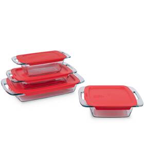 1150128 Pyrex Easy Grab 4-pack Glass Baking Dish Set 1.5 Quart 2 3 8 Inch X8 With