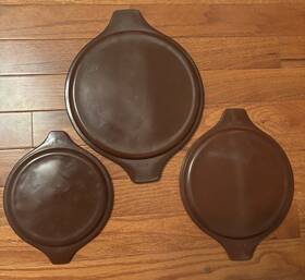 25-c30 Pyrex Brown Milk Glass Lids 20-c6 24-c2 / Set Of 3