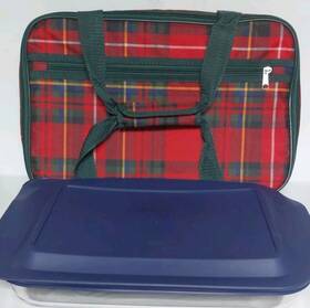 43219-8550 Pyrex 3 Quart Glass Baking Dish With Blue Cover 9 Inch X 13 And Carrying Case 43219-8550 Pyrex 3 Quart Glass Baking Dish With Blue Cover 9 Inch X 13 And Carrying Case
