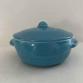 Pyrex 783010124804 Mini Cocotte -turquoise Tiny Ceramic Baking/ Casserole Dish /lid New