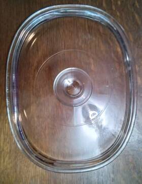 F-12-c Pyrex Clear Oval 7.5x9.5 Inch Glass Vtg #43. F-12-c. A. Euc