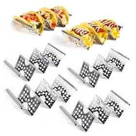 E-015 Qkendy Taco Holders Set Of 6 Stainless Steel Holder Stand Stylish Pack E-015 Qkendy Taco Holders Set Of 6 Stainless Steel Holder Stand Stylish Pack