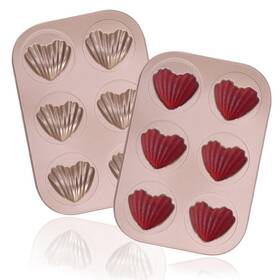 Aa0162 Qudume Madeleine Mold Cake Pan 2 Pcs 6 Cavity Heart Shape Mini Tea Aa0162 Qudume Madeleine Mold Cake Pan 2 Pcs 6 Cavity Heart Shape Mini Tea