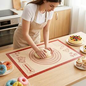 Quellance 768845637071 Silicone Baking Pastry Dough Mat - 26x16inch Extra Large Cookie Bread Rolling