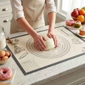 Quellance 768845637309 Silicone Baking Pastry Dough Mat - 28x20inch Extra Large Cookie Bread Rolling