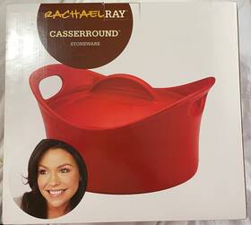 Rachael Ray 051153532382 Nob Rachel Red Casserround Stoneware 2.75 Quart Casserole / Baking Dish Cookwar