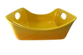 H016 Rachael Ray Rachel Ceramic Casserole Stoneware Baking Dish Yellow Orange Hombre 9x9
