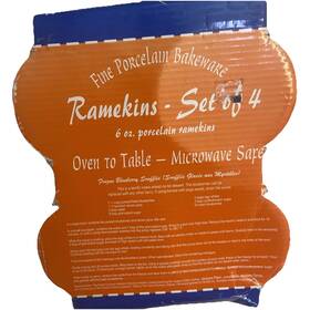 Ramekins 781723981059 Porcelain Bakeware 4 White 6oz Creme Brulee Souffle Cups/ Oven To Table Ramekins 781723981059 Porcelain Bakeware 4 White 6oz Creme Brulee Souffle Cups/ Oven To Table