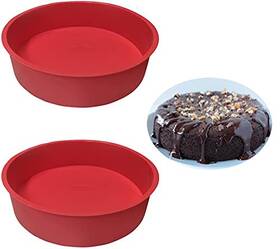 Reecago 829891332355 2pcs 8 Inch Silicone Cake Pan For Baking Round Molds Pa