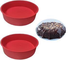 Dgg08 Reecago 2pcs 8 Inch Silicone Cake Pan For Baking Round Molds Pa