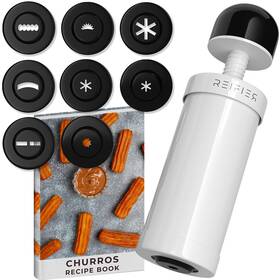 Reifier 060947910201 Churrera Churro Maker Machine - Free Recipe Ebook Included 8 Interchangeabl