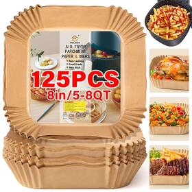Reluien 976544921917 Air Fryer Liners Disposable 125pcs Non-stick Airfryer 8 Inc
