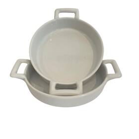 Bc0714 Revol Revo France Belle Cuisine Set Of 2 White Oval Baking Creme Brulee Dishes