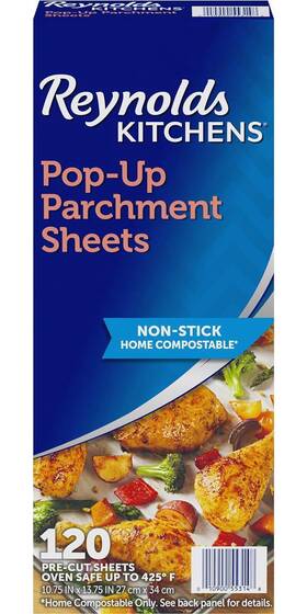 10010900553145 Reynolds Kitchens Pop-up Parchment Paper Sheets 10.7x13.75 Inch 120