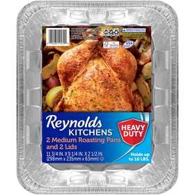 11.75x Reynolds Consumer Products Inc. Zr9900 Kitchens Heavy Duty Disposable Aluminum Roasting Pans With Lids