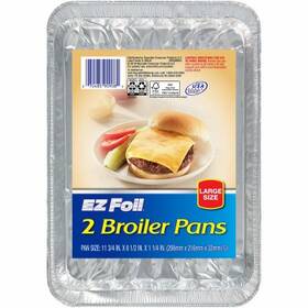 Z90908 Reynolds Ez Foil Broiler Pans 11-3/4 X 8-1/2 1-1/14 Inch 2-pk -