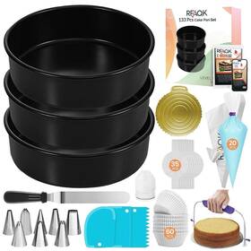 Rfaqk 196852048960 133pcs Round Cake Pans Sets For Baking Decorating Kit With Nonst
