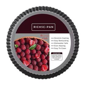 Rx26 Richsc-pan Tart 10 Inch Carbon Steel Round Nonstick Quiche With Remova
