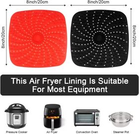 Riian Reusable Air Fryer Liners With Raised Silicone Heated Food More Evenly Riian Reusable Air Fryer Liners With Raised Silicone Heated Food More Evenly