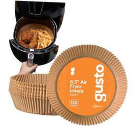 Rikkel Corp. 810085794639 125 Count 6.3 Inch Round Air Fryer Liners Disposable - Non-stick Parchment