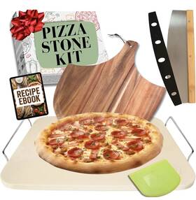 Ritual Life 313095094091 Pizza Stone For Oven And Grill Set - 5pcs Making Accessories Kit 15 Inch