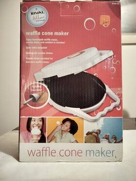 Wc800-wt Rival Waffle Cone Maker Model White With Roller New-in-box